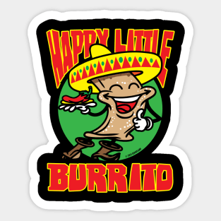 Happy Little Burrito Mascot Sticker